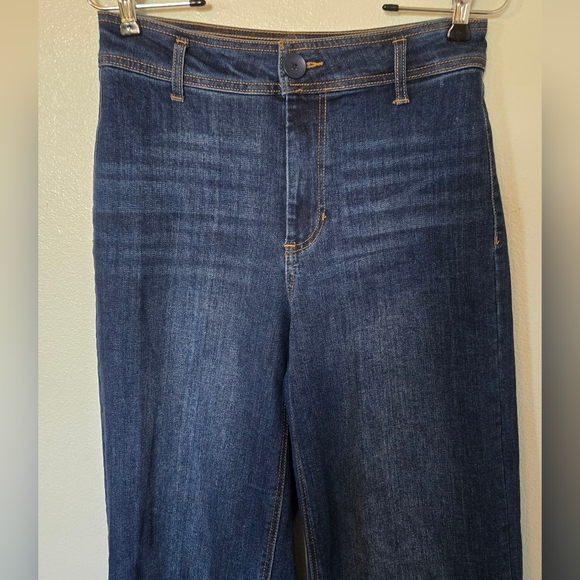 Oat New York Denim - Oat | High Rise Wide Leg Raw Hem Jeans Size 6/28